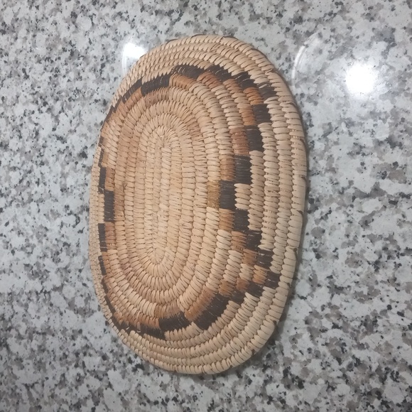 Vintage Native American Tohono O Odham Basket Star Oval Design - Picture 11 of 13